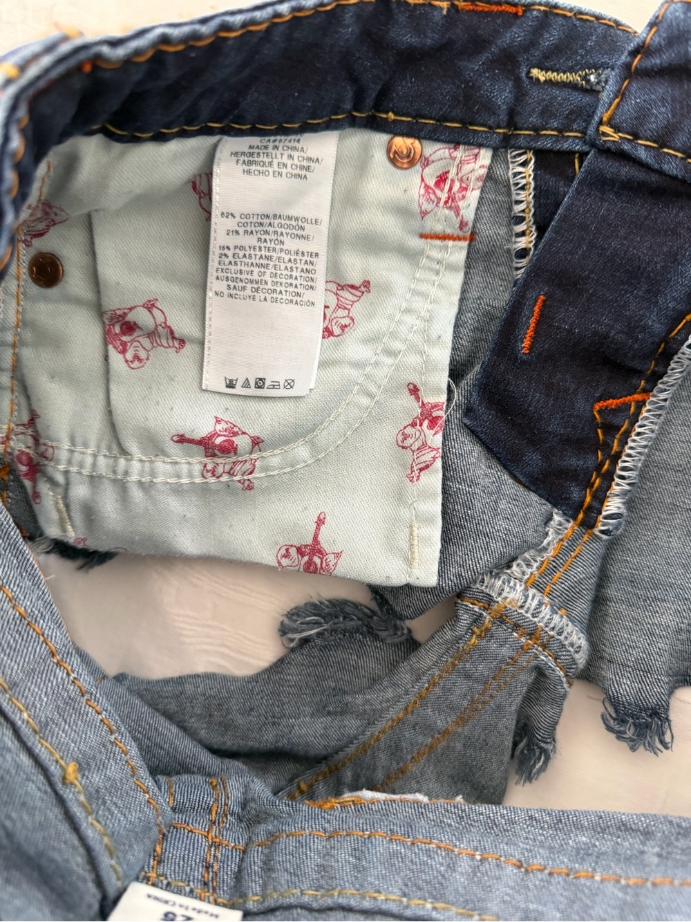 True Religion Dark Blue Denim Frayed Cutoff Shorts NWOT - Picture 7 of 7